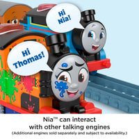 Locomotiva motorizata Nia vorbitoare Talking Nia cu 2 vagoane Thomas & Friends™