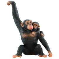 Figurina cimpanzeu cu pui Bullyland