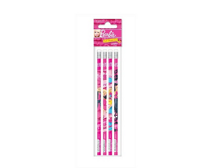 Set 4 creioane cu guma Barbie