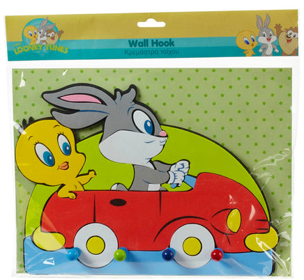 Cuier pentru copii cu 4 agatatoare Baby Tweety si Baby Bugs Bunny