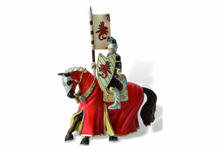 Figurina Cavaler in turnir pe cal (rosu) Bullyland