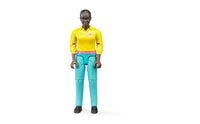 Figurina femeie mulatra cu bluza galbena Bruder® bworld® 60404