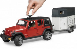 Jeep Wrangler Unlimited Rubicon cu remorca pentru cai Bruder® 02926 