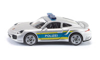Jucarie metalica Porsche 911 Turbo S Politie Autostrada SIKU 1528 Lungime 8 cm