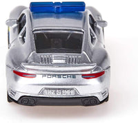 Jucarie metalica Porsche 911 Turbo S Politie Autostrada SIKU 1528 Lungime 8 cm