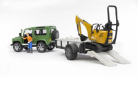Land Rover Defender cu remorca si excavator JCB Bruder® 02593