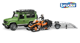 Land Rover Defender cu snowmobil si figurina Bruder® 02594