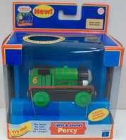 Locomotiva din lemn Percy cu lumina si sunete Thomas & Friends™ Wooden Railway Early Engineers™ Learning Curve LC99042