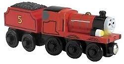 Locomotiva din lemn cu sunete si lumini James cu vagon Thomas & Friends™ Wooden Railway Learning Curve LC99103
