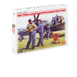 Set 7 figurine RAF Pilots & Ground Personnel ICM, Scara 1:48