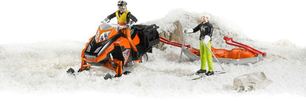 Figurina barbat schior cu snowmobil si accesorii Bruder® 63100