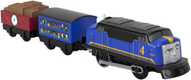 Trenulet Locomotiva motorizata Gustavo cu vagonul de calatori Avocado si vade marfa cu incarcatura Thomas & Friends™ TrackMaster™ GHK78