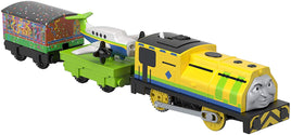 Trenulet Locomotiva motorizata Raul, avionul Emerson™ pe vagon platforma si vagon de calatori Thomas & Friends™ TrackMaster™ GHK77