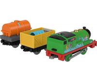 Trenulet locomotiva motorizata Percy and the Tanker cu doua vagoane Thomas & Friends™ Fisher-Price® GYW13